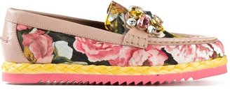 Dolce & Gabbana embellished floral loafers