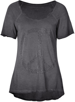 True Religion Cotton-Jersey T-Shirt with Embellished Peace Sign