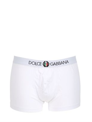 Dolce & Gabbana Italian Crest On Cotton Boxer Briefs