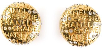 Chanel Vintage embellished clip on earrings