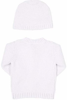 Barneys New York Infants' Thermal-Stitched Cardigan & Hat - White