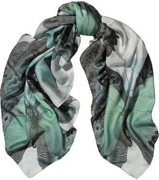 Athena Procopiou The Blue Butterfly Fairies printed silk-twill scarf