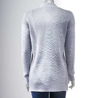 Vera Wang Simply vera lurex herringbone sweater - women's