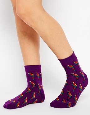 ASOS Parrott Ankle Socks - Purple