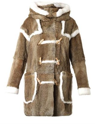 Band Of Outsiders Hooded fur duffle coat