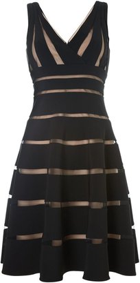 JS Collections Striped mesh dress