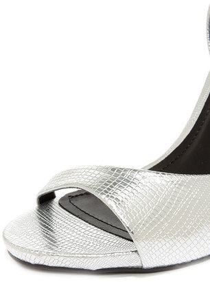Anne Michelle Perton 85 Silver Lizard D'Orsay Heels