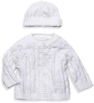 Elegant Baby Size 12M 2-Piece Cable Sweater Gift Set in White