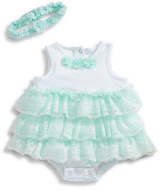 Little Me Lace One Piece with Headband
