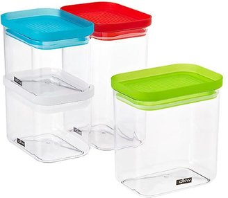 Container Store 24 oz. Rectangle Canister Red Lid