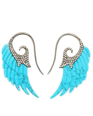 NOOR FARES 18k Gold and Turquoise Wing Earrings