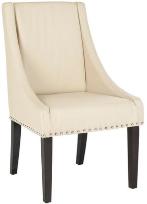 Safavieh Britannia Cream Bicast Leather Upholstered Side Chair (Set of 2)