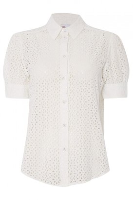 RED Valentino Broderie Anglaise Short Sleeve Shirt