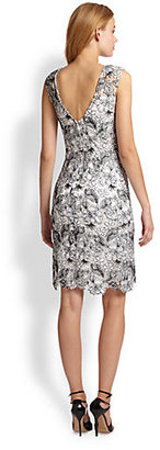 Monique Lhuillier ML Embroidered Lace Dress