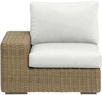 Crate & Barrel Newport Modular Left Arm Chair with Sunbrella® White Sand Cushions