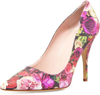 Kate Spade Licorice Floral-Print Leather Pump