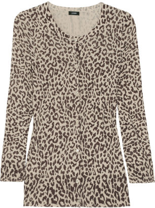 J.Crew Leopard-print cotton cardigan