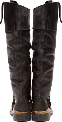 Golden Goose Black Leather Knee-High Charlye Boots