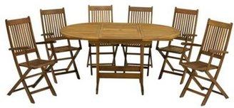 Debenhams Acacia wood 'Turnbury' extending table and 6 'Manhattan' chairs set