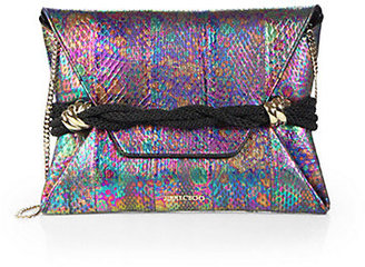 Jimmy Choo Holographic Snakeskin Convertible Clutch