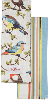 Kew Set of 2 Garden Bird & Garden Stripe Tea Towels