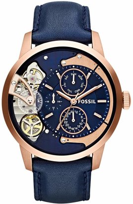 Fossil 'Townsman Twist' Leather Strap Watch, 44mm