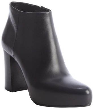 Prada black leather side zip heel booties
