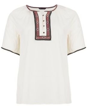 Marks and Spencer M&s Collection Plus Tribal Trim Dobby Blouse