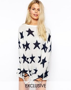 Wildfox Couture Seeing Stars Jumper - white