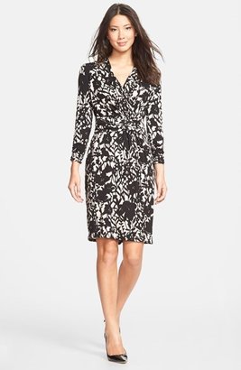 Adrianna Papell Floral Print Faux Wrap Dress