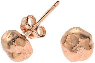 Dower & Hall Nomad Textured Nugget Vermeil Stud Earrings, Rose Gold