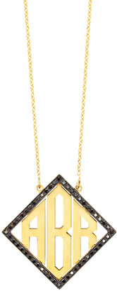 Kacey K Fine Jewelry Block Monogram Necklace With Diamonds