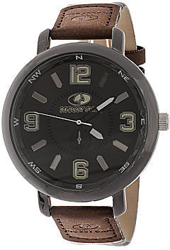JCPenney Mossy Oak Mens Brown and Black Leather Watch