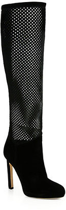 Brian Atwood Neda Suede & Pony Hair Knee-High Boots
