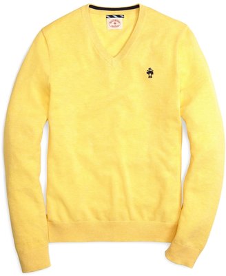 Brooks Brothers Supima® Pique Stitch V-Neck Sweater
