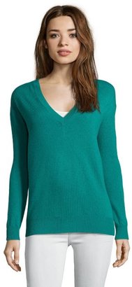 Autumn Cashmere emerald v-neck boyfriend cashmere sweater
