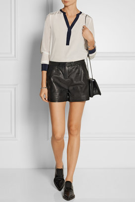 Karl Lagerfeld Paris Eden mid-rise leather shorts