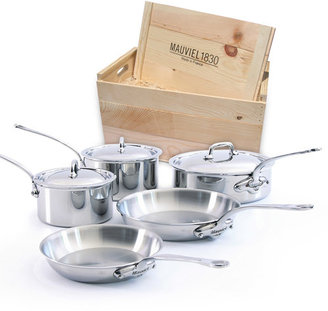 Mauviel M'cook Stainless Steel Cookware Set, 8-piece Set in Wooden Crate