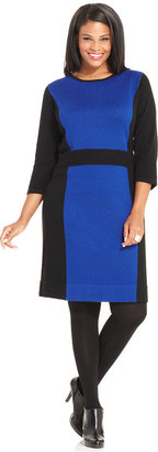Amy Byer Plus Size Colorblock Sweater Dress