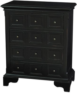 Bed Bath & Beyond Pulaski Lincoln 4-Drawer Apothecary Accent Chest in Aged Black Finish