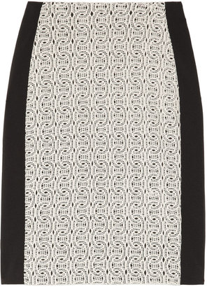 Diane von Furstenberg Mahalia cotton-blend lace and stretch-crepe skirt