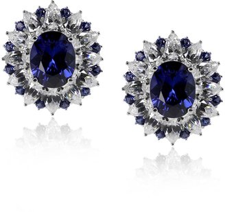House of Fraser Carat Sapphire Oval Cluster Earrings