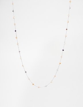ASOS Faceted Stone Long Necklace - Multi
