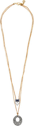 Lulu Frost Gold-tone, bronze and crystal necklace