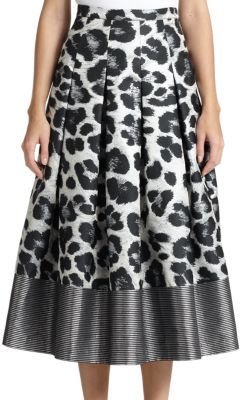 Sachin + Babi NOIR Pleated Leopard-Print Skirt