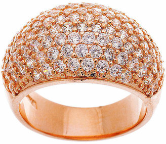 FINE JEWELRY Cubic Zirconia Rose Gold Over Brass Dome Ring
