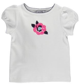 Hartstrings Baby Girls White Floral Applique Tee