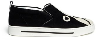 'Friends Of Mine Shorty' dog suede slip-ons