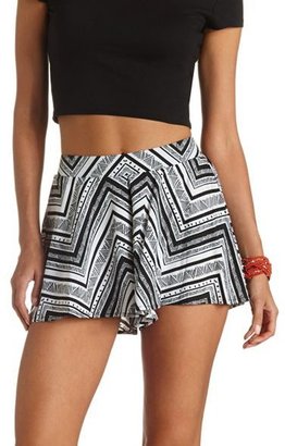 Charlotte Russe Flowy Tribal Print High-Waisted Shorts