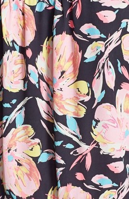 Lush 'Kendal' Floral Print Surplice Faux Wrap Dress (Juniors)
